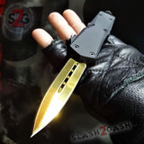 Gold Recon OTF Knife D/A Black Switchblade *Limited Edition* Automatic Delta Force Knives - Dagger Plain