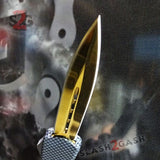 Gold Recon OTF Knife D/A Carbon Fiber Switchblade *Limited Edition* Automatic Delta Force Knives - Dagger Plain