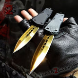 Delta Force Gold OTF Knife D/A Switchblade *Limited Edition* Automatic Knives - Recon Slash2Gash S2G