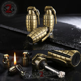 Grenade Fire Starter - Emergency Permanent Match Survival Key Chain Flint Camping Kerosene Lighter