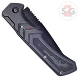 Quick Shot Pistol Grip Black Automatic Knife w/ Saftey Lock Jumbo 9.5" Large Switchblade