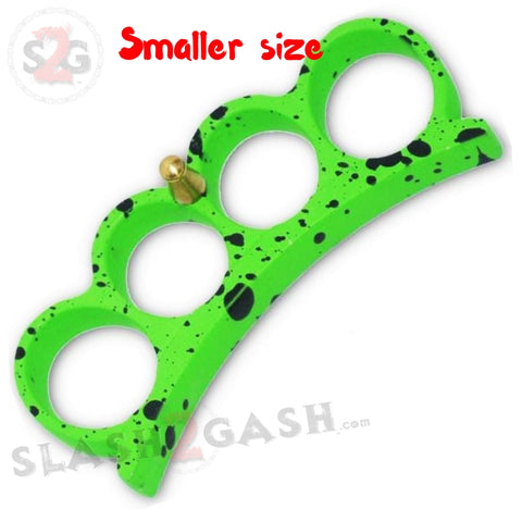 Small Knuckles Heavy Duty Belt Buckle & Paperweight - Green Splatter