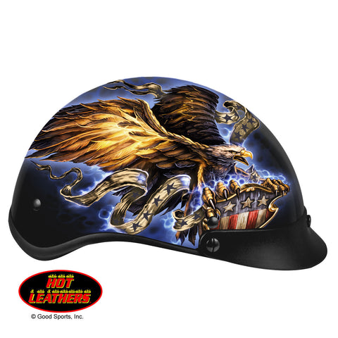 eagle matt motorcycle helmet Novelty Eagle- W/ USA Daytona Helmets Helmets by VCAN Hot Leathers HLT68 Eagle Black