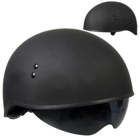 Hot Leathers D.O.T. Matte Black Motorcycle Helmet w/ Drop Down Visor – Slash2Gash