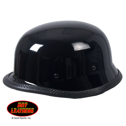 Hot Leathers German Style Gloss Black Low Profile Novelty Helmet Shiny