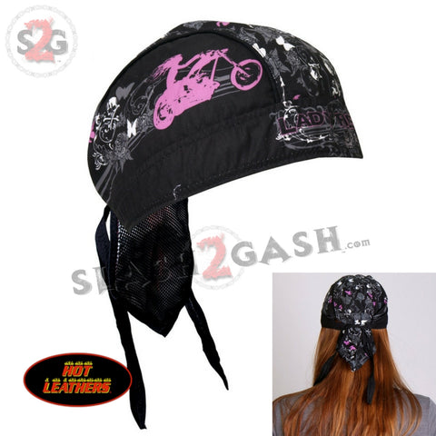 Hot Leathers Lady Rider Bling Premium Head Wrap Durag w/Rhinestones