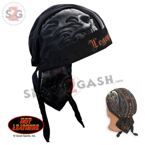 Hot Leathers Legendary Heritage Headwrap Tribal Skull Premium Du-Rag Doo Rag Cap