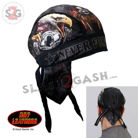 Hot Leathers Born Free Eagle POW Headwrap Premium Biker Du-Rag