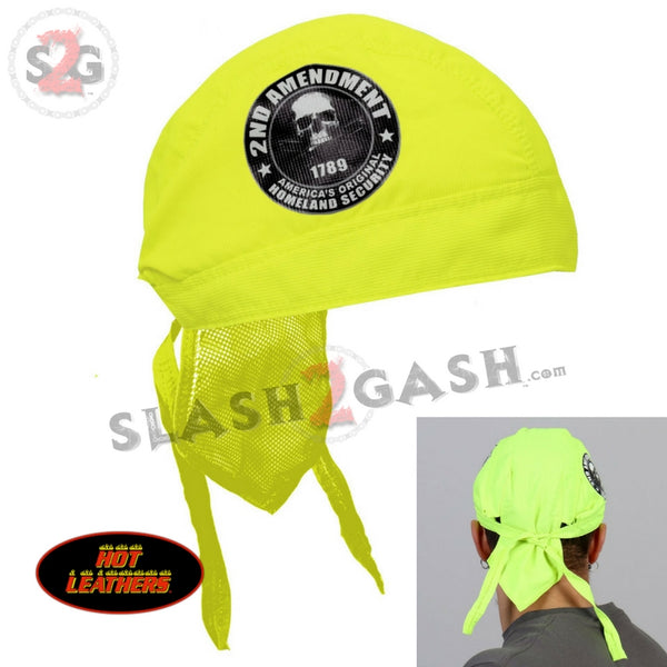 Hot Leathers Safety Green 2nd Amendment Premium Headwrap Hi-Vis Du