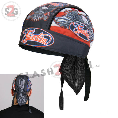 Hot Leathers Freedom Eagle Headwrap Premium Patriotic Biker Du-Rag Doo Rag Cap
