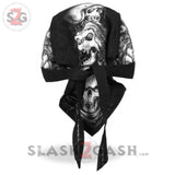Hot Leathers Smokin Five Skulls Motorcycle Headwrap Skull & Guns Durag/Cap HWH1093
