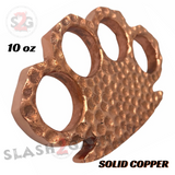 Copper Brass Knuckle Duster Heavy Duty Paper Weight - Hammer Design