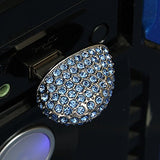 Crystal Heart USB Flash Drive 2.0 Magnetic Necklace 16 GB - 6 Colors Blue