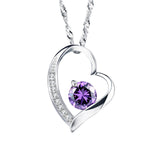 Love Heart Necklace 925 Sterling Silver Jewelry Charm Pendant for Women