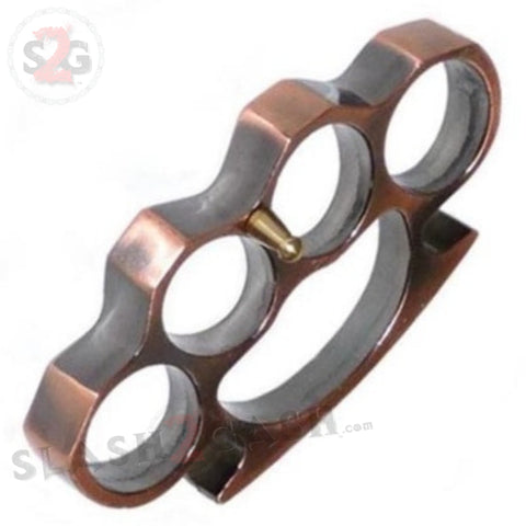 Classic Heavy Duty Belt Buckle & Paperweight - Copper Brass Knuckles Solid Aluminum