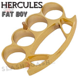 Gold HERCULES Knuckles Extra Wide Large Chubby Chunk Buckle - Big Hands Tall Paper Weight