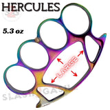Rainbow HERCULES Knuckles Extra Wide Large Chubby Chunk Buckle - Big Hands Tall Paper Weight Titanium