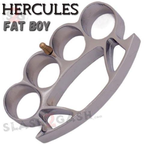 Silver HERCULES Knuckles Extra Wide Large Chubby Chunk Buckle - Big Hands Tall Paper Weight Chrome