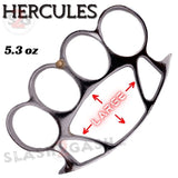 Silver HERCULES Knuckles Extra Wide Large Chubby Chunk Buckle - Big Hands Tall Paper Weight Chrome