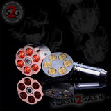 Six Shooter Rotating Revolver Smoking Bullet Metal Pipe With Grinder