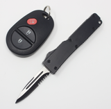 Mini Out The Front Knife Small Automatic Switchblade Key Chain Knives - Black Hornet California Legal