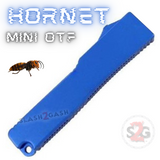 California Legal Mini Out The Front Knife Small Automatic Switchblade Key Chain Knives - Blue Hornet