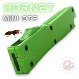 California Legal Mini Out The Front Knife Small Automatic Switchblade Key Chain Knives - Green Hornet