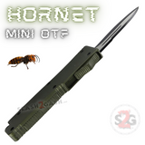 Olive Drab Green Mini OTF California Legal Out The Front Knife Small Automatic Switchblade Key Chain Knives - Hornet