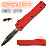 California Legal Mini Out The Front Knife Small Automatic Switchblade Key Chain Knives - Orange Hornet