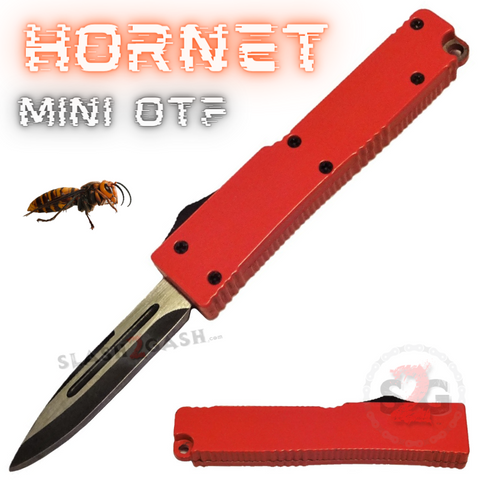 Mini OTF Orange California Legal Out The Front Knife Small Automatic Switchblade Key Chain Knives - Hornet