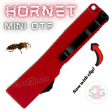 Keychain Mini OTF Knife Switchblade Dagger w/ Clip - Red Hornet