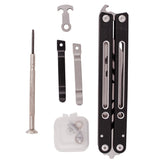Instaknives Aluminum Balisong 2in1 Butterfly Knife w/ Zen Pins - Silver