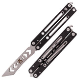 Instaknives Aluminum Balisong 2in1 Butterfly Knife w/ Zen Pins - Silver