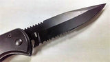 Intimidator Rosewood Tactical Grip Automatic Knife Serrated w/ Saftey Lock