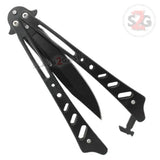 Iron Maiden Butterfly Knife Black Flared Balisong w/ Cutouts