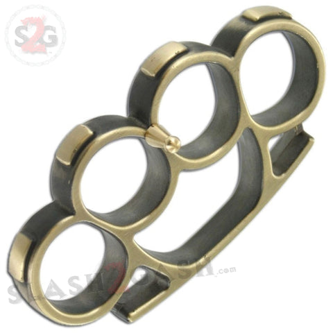Iron Fist Knuckleduster Heavy Duty Buckle Paperweight - Bronze Brass Knuckles