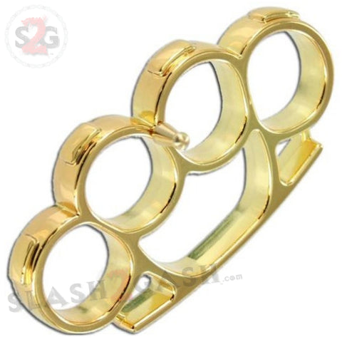 Iron Fist Knuckleduster Heavy Duty Buckle Paperweight - Gold Brass Knuckles