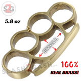 Real Brass Knuckles Heavy Duty Belt Buckle Paperweight Iron Fist Knuckle Duster - Small