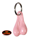 Brass Balls Keychain Motorcycle Biker Funny Ball Sack Scrotum Key Chain - Pink