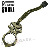 One Finger Punisher Skull Knuckle Paracord Self Defense Keychain - Bronze