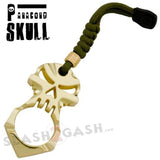 One Finger Punisher Skull Knuckle Paracord Self Defense Keychain - Gold Jabber
