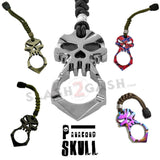 One Finger Punisher Skull Knuckle Paracord Self Defense Keychain - 6 Colors