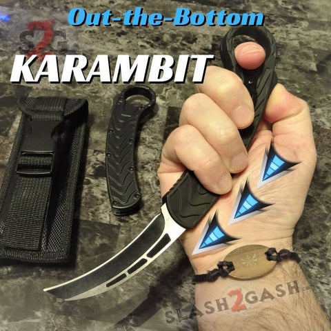 Treadlock Karambit OTF Knife OTB Out-The-Bottom Automatic Switchblade Knives Dual Action S2G Slash2Gash