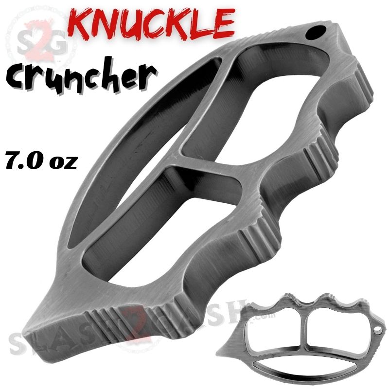 Knuckle Cruncher Steel Paper Weight w Spike Gun Metal Slash2Gash