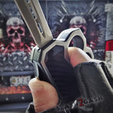 Knuckle OTF Trench Knife D/A Automatic Switchblade Dagger w/ Carbon Fiber - Delta Force Knives