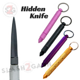 Kubotan Hidden Knife Self Defense Stick Keychain w/ Dagger - Black Pink Silver Purple Gold Key Chain kubaton kobutan