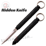 Hidden Knife Self Defense Kubotan Stick Keychain w/ Dagger - Black Key Chain kubaton kobutan