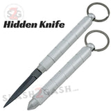 Kubotan Hidden Knife Self Defense Stick Keychain w/ Dagger - Silver Key Chain Kubaton Kobutan