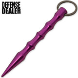Wavy Kubotan Self Defense Stick Keychain Ninja Weapon - Purple Kubaton Women Protection Martial Arts