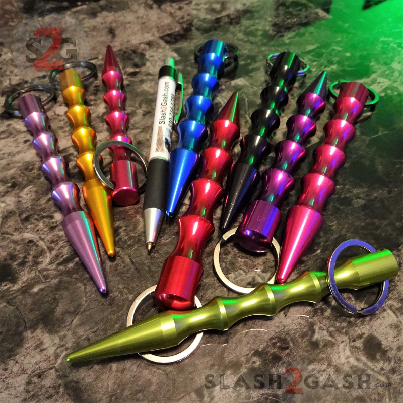 Keyring Weapons Wavy Kubotan Self Defense Stick Keychain Ninja Weapon - Asst. colors ...
